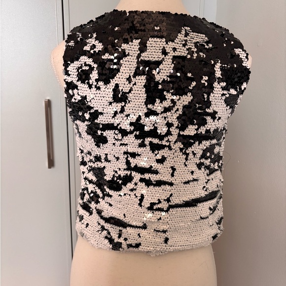 Lucy Paris Black and White Sequin Tank Top - Picture 4 of 11